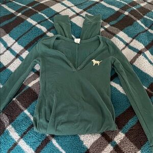 2015 PINK Victoria's Secret Green Long Sleeve onesie